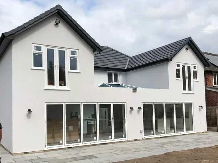 MAD Windows and Doors white bifold doors